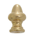 1-1/2" Tall x 7/8" Diam Brass Finial, Tap 1/4-27F, Burnished & Lacquered (20825)