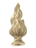 2-3/4" Tall Brass "Flame" Finial, Tap 1/8F, Unfinished (20826)
