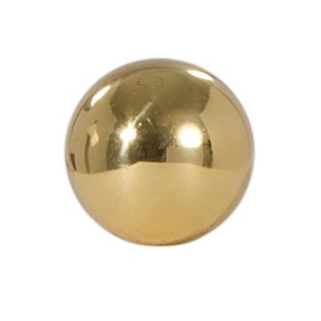 3/4" Diam Round Ball Solid Brass Lamp Finial Polished and Lacquered 1/4-27F Tap (20839)