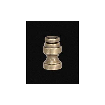 7/8" Tall Cup-Shaped, Solid Brass Finial Base Antique Finish 1/4-27F Tap (20971A)