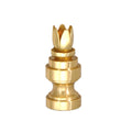 1-1/4" Tall Prong Finial Base Polished & Lacquered Finish 1/4-27F Tap (20972)