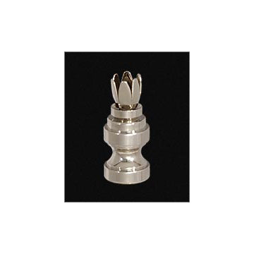 1-1/4" Tall Prong Finial Base, Nickel Finish 1/4-27F Tap (20972N)