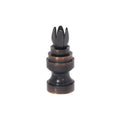 1-1/4" Tall, 6 Prong Design, Base Only Finial, Deep Bronze Finish 1/4-27F Tap (20972B)