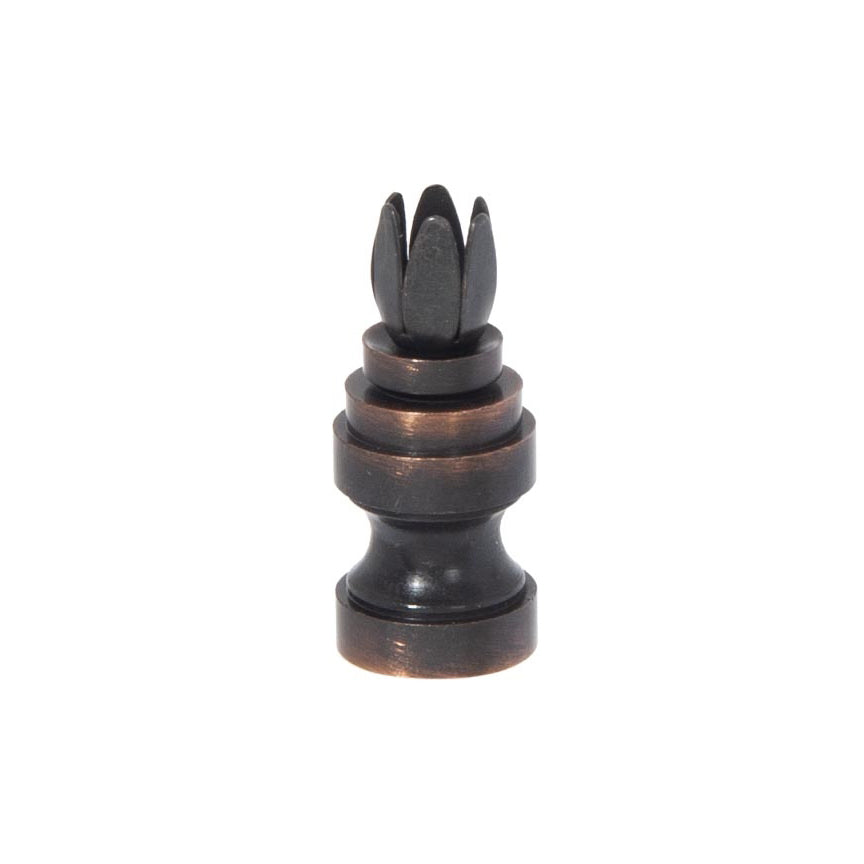 1-1/4" Tall, 6 Prong Design, Base Only Finial, Deep Bronze Finish 1/4-27F Tap (20972B)