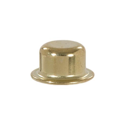 Knob Style Lamp Finial, Brass Plated, 1/2" Tall x 15/16" Diam 1/4-27F Tap (20990)