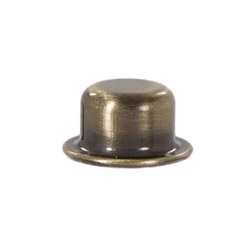 Knob Style Lamp Finial, Antique Brass, 1/2" Tall x 15/16" Diam 1/4-27F Tap (20990A)
