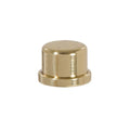 Knob Style Brass Lamp Finial Polished & Lacquered 9/16" Tall x 3/4" Diam, 1/4-27F Tap (20991)