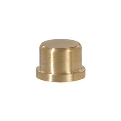 Knob Style Brass Lamp Finial Unfinished Brass, 9/16" Tall x 3/4" Diam, 1/4-27F Tap (20991U)