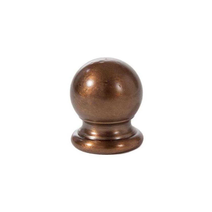 Ball Style Solid Brass Lamp Finial Bronze Finish, 3/4" Tall x 5/8" Diam, 1/4-27F Tap (20992B)