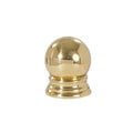 Ball Style Solid Brass Lamp Finial Polished & Lacquered, 3/4" Tall x 5/8" Diam, 1/4-27F Tap (20992)