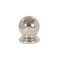Ball Style Solid Brass Lamp Finial Polished Nickel, 3/4" Tall x 5/8" Diam, 1/4-27F Tap (20992N)