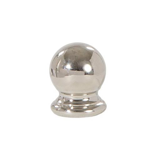 Ball Style Solid Brass Lamp Finial Polished Nickel, 3/4" Tall x 5/8" Diam, 1/4-27F Tap (20992N)