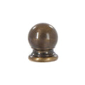 Ball Style Solid Brass Lamp Finial Antique Brass, 3/4" Tall x 5/8" Diam, 1/4-27F Tap (20992A)