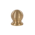 Ball Style Solid Brass Lamp Finial Unfinished Brass, 3/4" Tall x 5/8" Diam, 1/4-27F Tap (20992U)