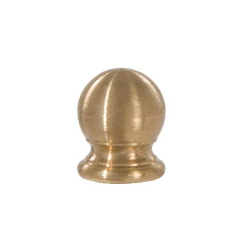 Ball Style Solid Brass Lamp Finial Unfinished Brass, 3/4" Tall x 5/8" Diam, 1/4-27F Tap (20992U)
