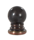Ball Style Solid Brass Lamp Finial Bronze Finish, 1" Tall x 3/4" Diam, 1/4-27F Tap (21180B)