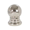 Ball Style Solid Brass Lamp Finial Polished Nickel, 1" Tall x 3/4" Diam, 1/4-27F Tap (21180N)