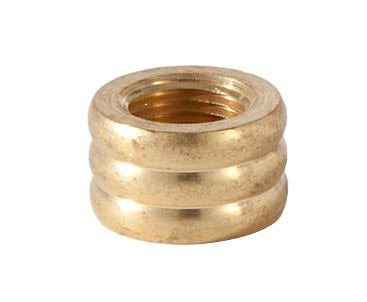5/8" Diam x  3/8" Tall, Turned Brass Beehive Cap, Knob, or Lamp Finial, Tap 1/8F (21289U)