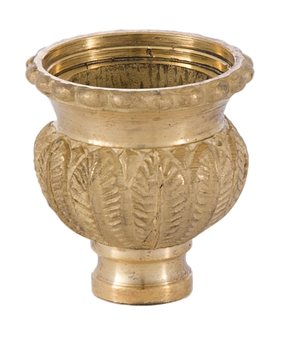 Cast Brass Candle Cup with Fern Design (21813U)
