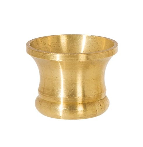 1 Inch Tall Unfinished Turned Brass Candle Cup, 1/8F (21817U)