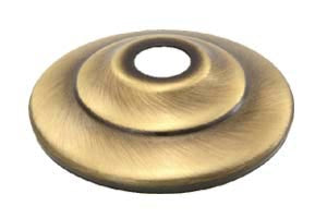 Brass Lamp Caps Antique Brass Finish, slips 3/8", Choice of 3-1/2" or 4-3/4" Diam (22614A)