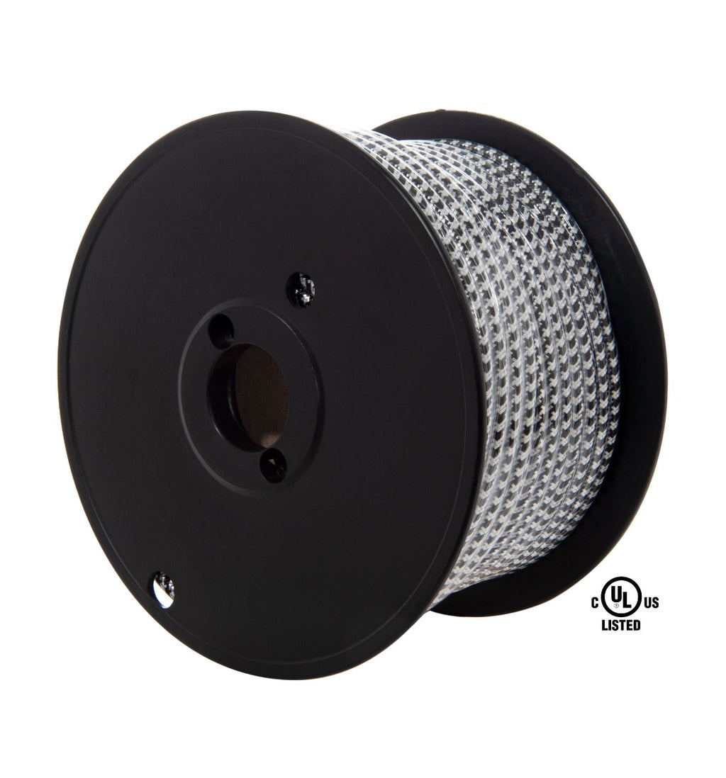 18/3 SVT-B Black & White Hounds-Tooth Pattern Rayon Covered Fabric Lamp Cord, 3-Wire, Choice of Length (46594)