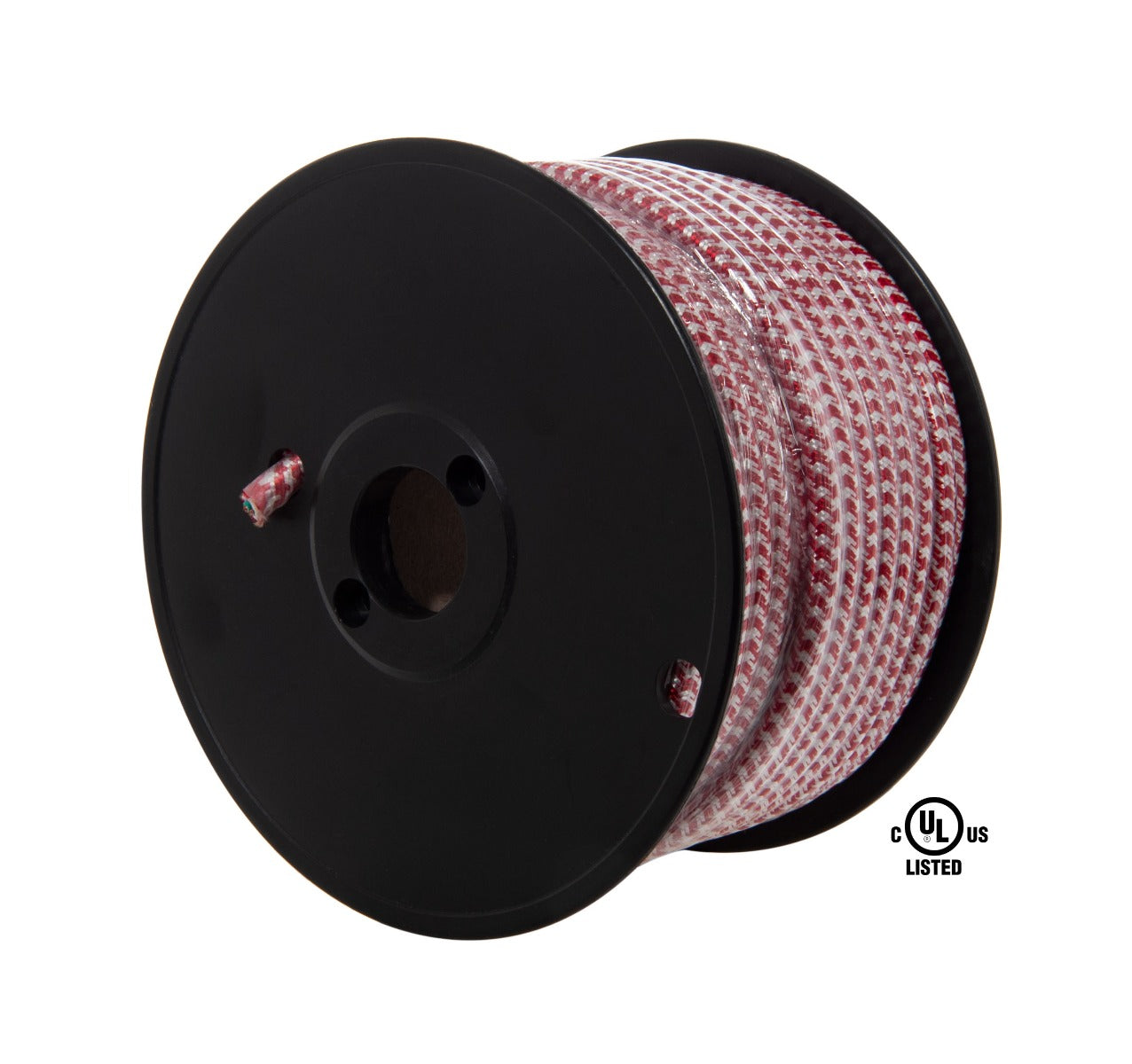 18/3 SVT-B Red and White Hounds-Tooth Pattern Rayon Covered Fabric Lamp Cord, 3-Wire,  Choice of Length (46596)