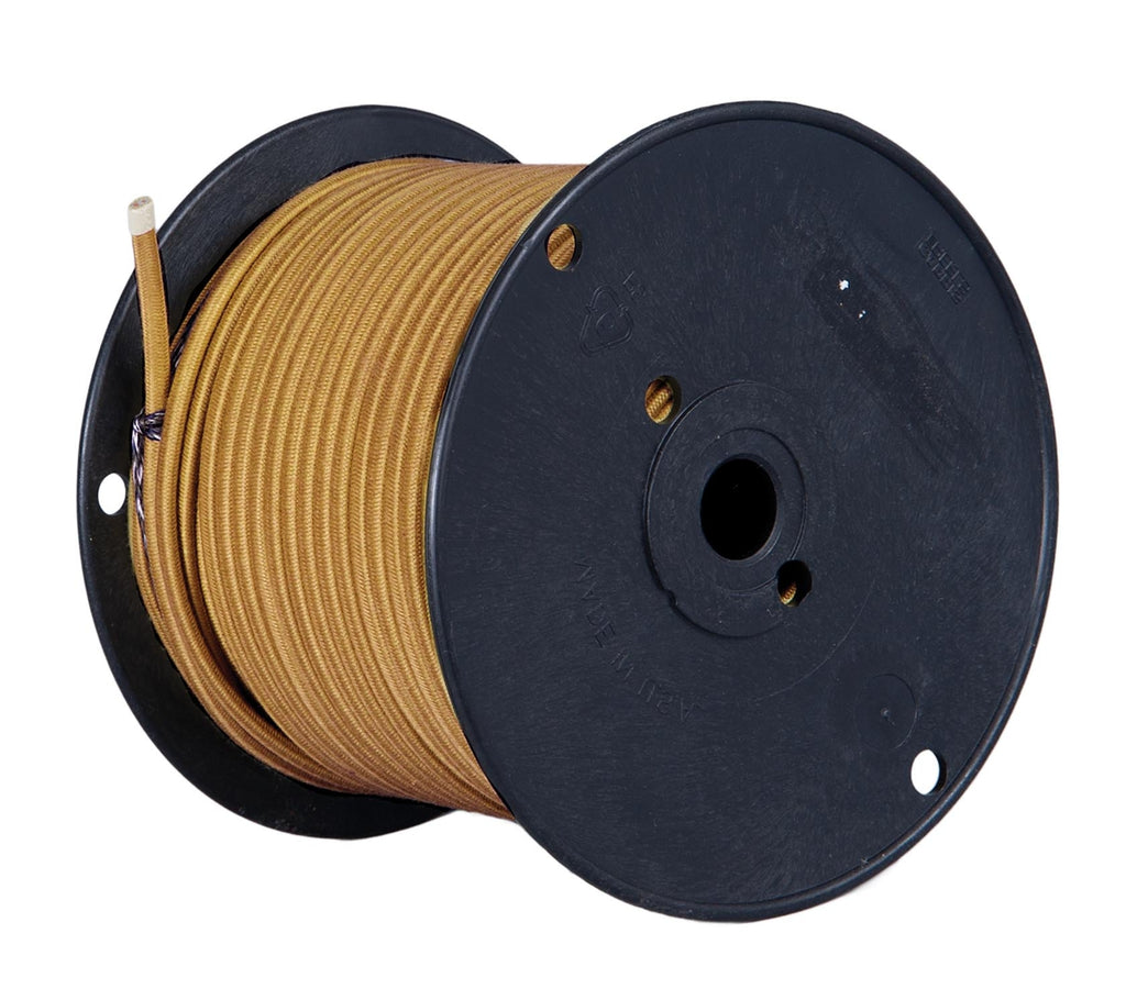 Gold Color Rayon Covered Parallel Lamp Spool Cord, 18 Gauge SPT-1 (46630)