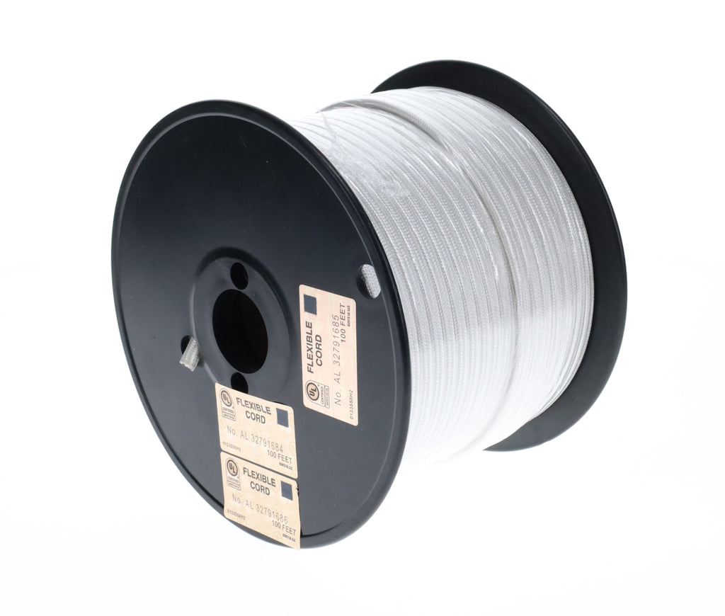 White Color Rayon Covered Parallel Lamp Spool Cord, 18 Gauge SPT-1 (46632)
