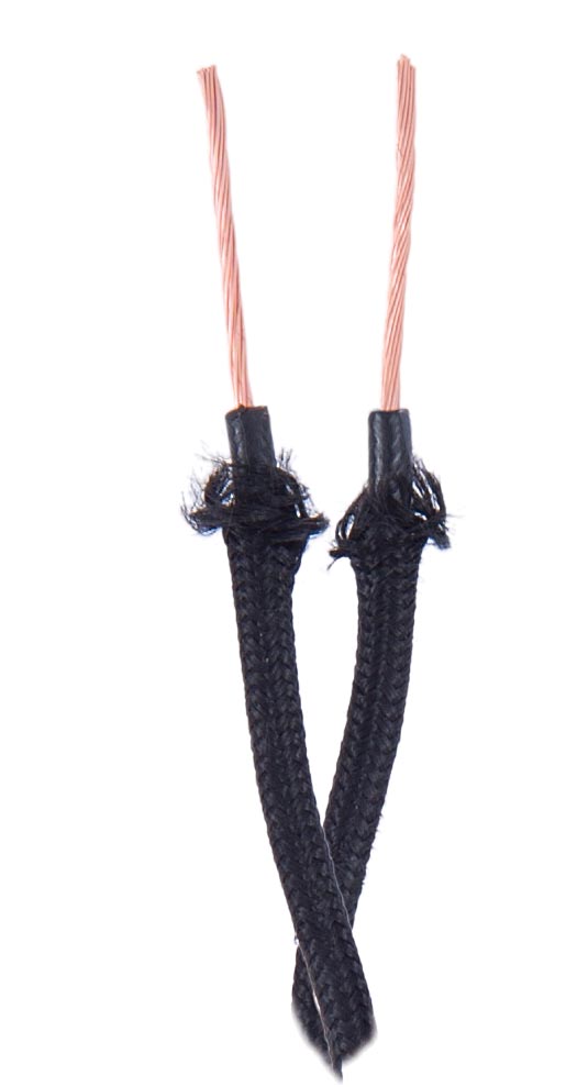 Black COTTON Twisted Pair Lamp Cord Wire, Choice of Length (46637)