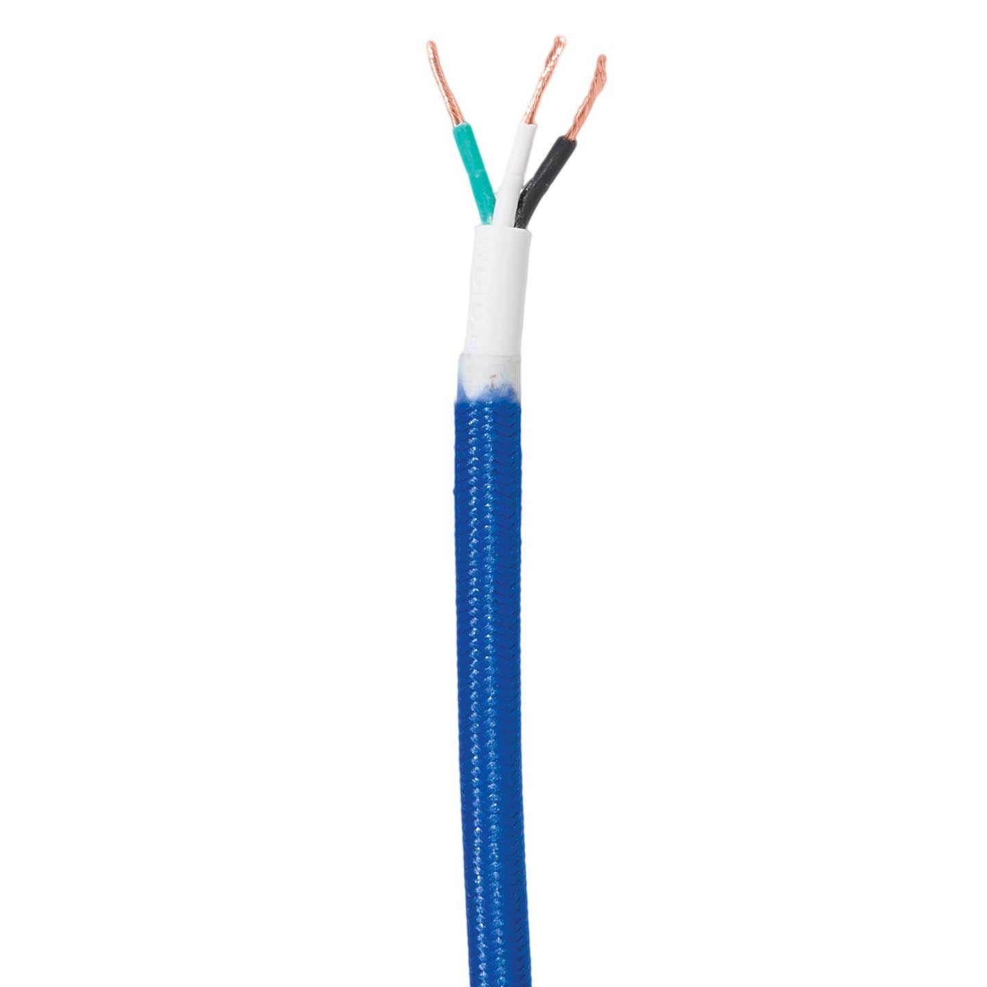18/3 SVT-B Blue Color, Fabric Covered Parallel Lamp Cord Wire, Choice of Length (46655B)