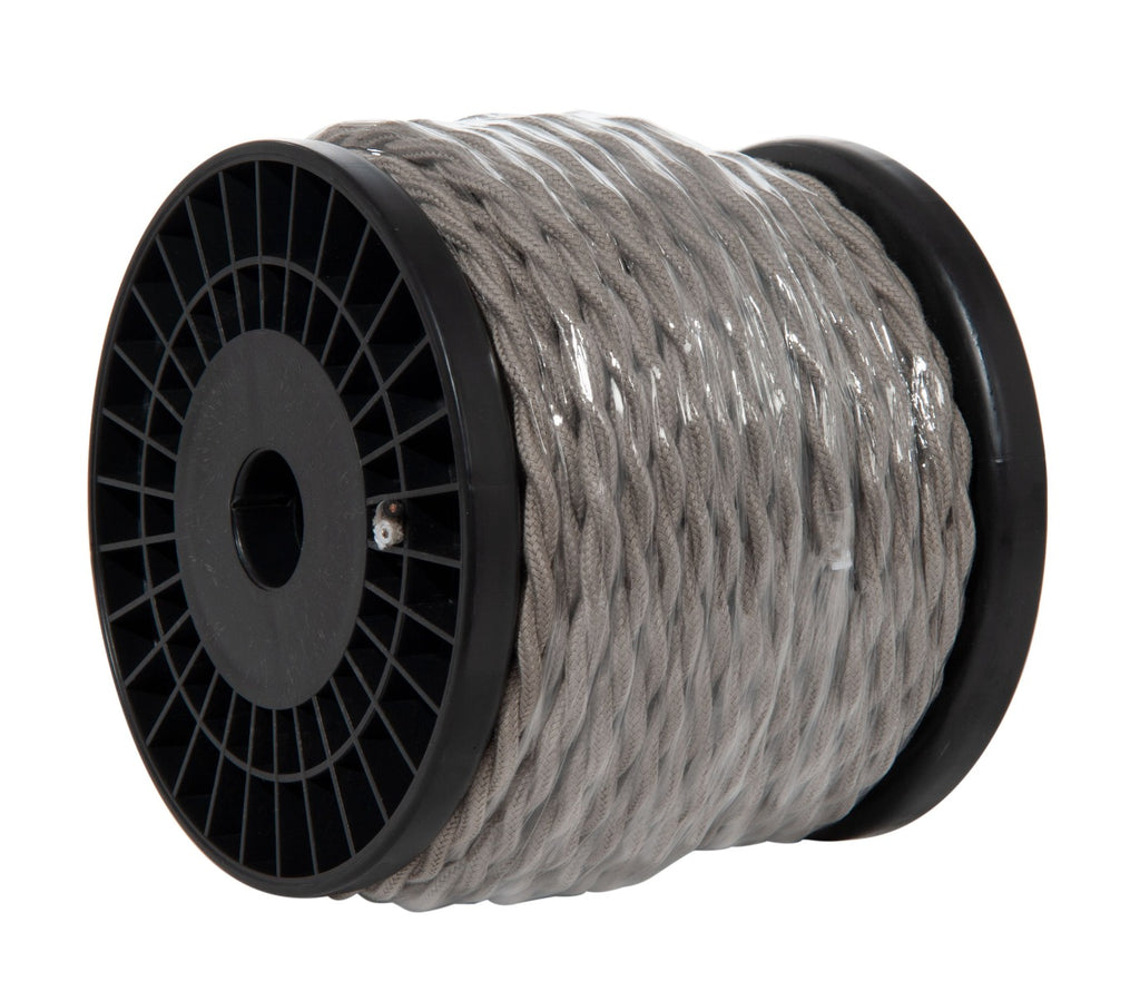 Clay Color 18 Gauge 2-Wire Cotton Covered Twisted Pair Lamp Cord, Choice of Length (46662CL)
