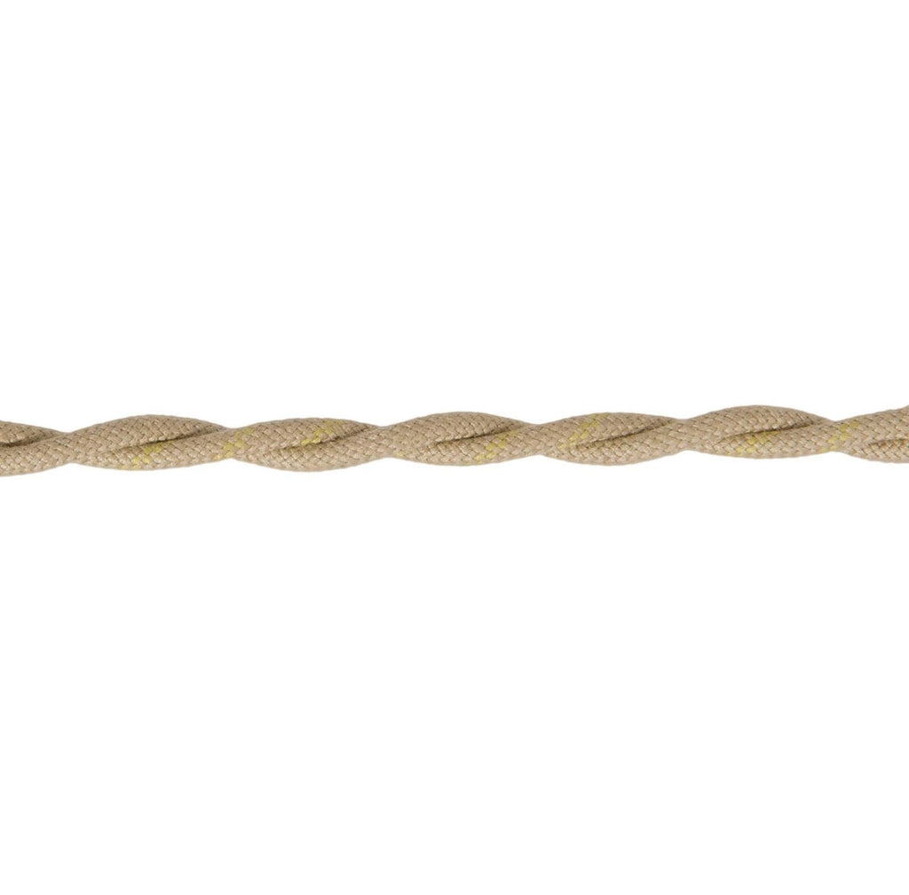 Putty Colored 18 Gauge 2-Wire Cotton Covered Twisted Pair Lamp Cord, Choice of Length (46662P)