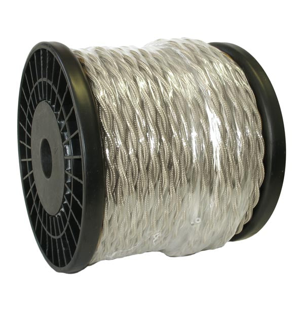 Putty Colored 18 Gauge 2-Wire Cotton Covered Twisted Pair Lamp Cord, Choice of Length (46662P)