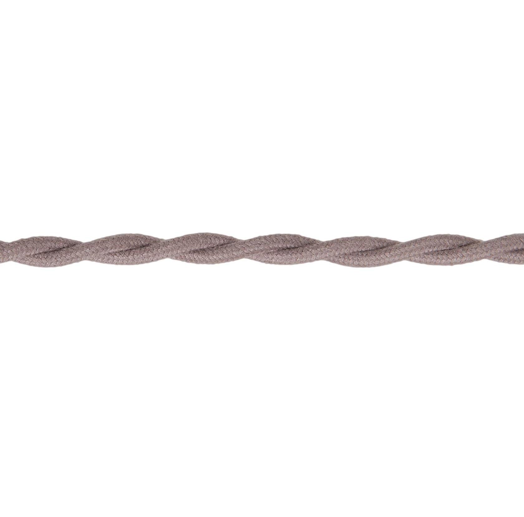 Steel Gray Colored 18 Gauge 2-Wire Cotton Covered Twisted Pair Lamp Cord, Choice of Length (46662SG)