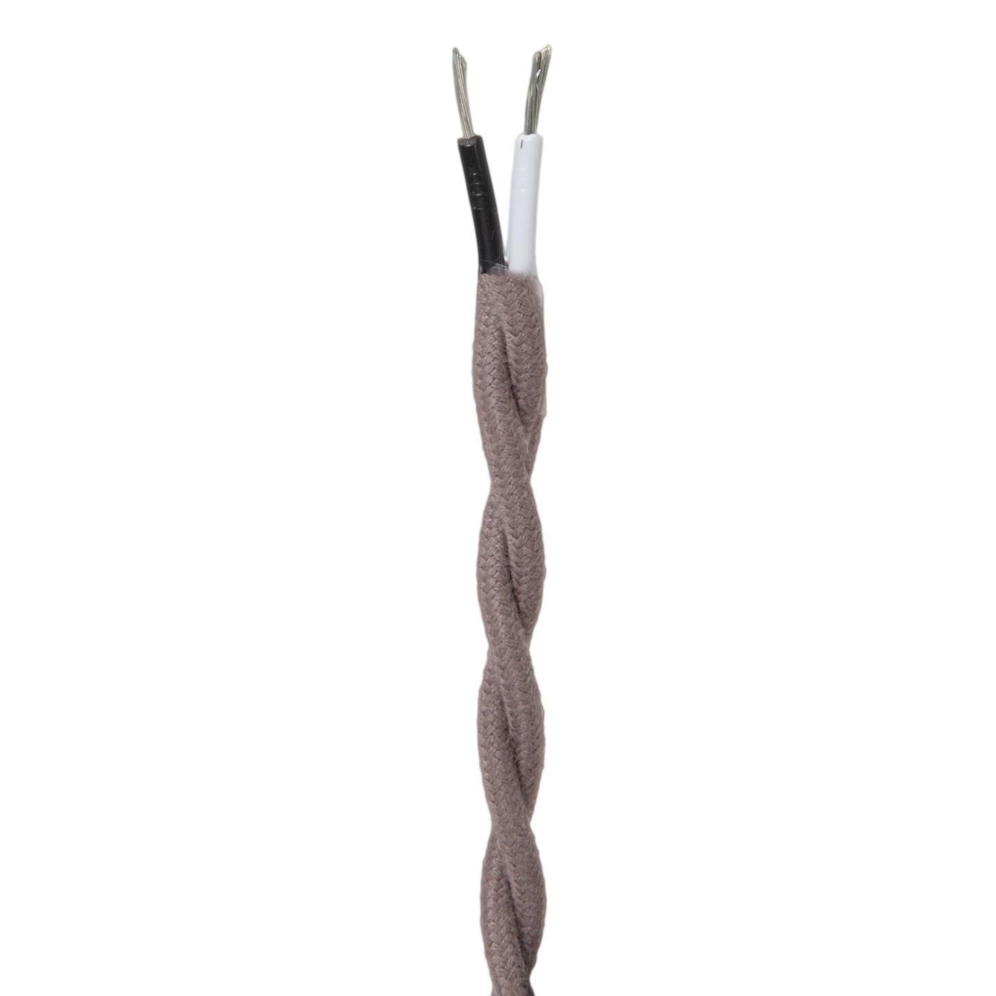 Steel Gray Colored 18 Gauge 2-Wire Cotton Covered Twisted Pair Lamp Cord, Choice of Length (46662SG)