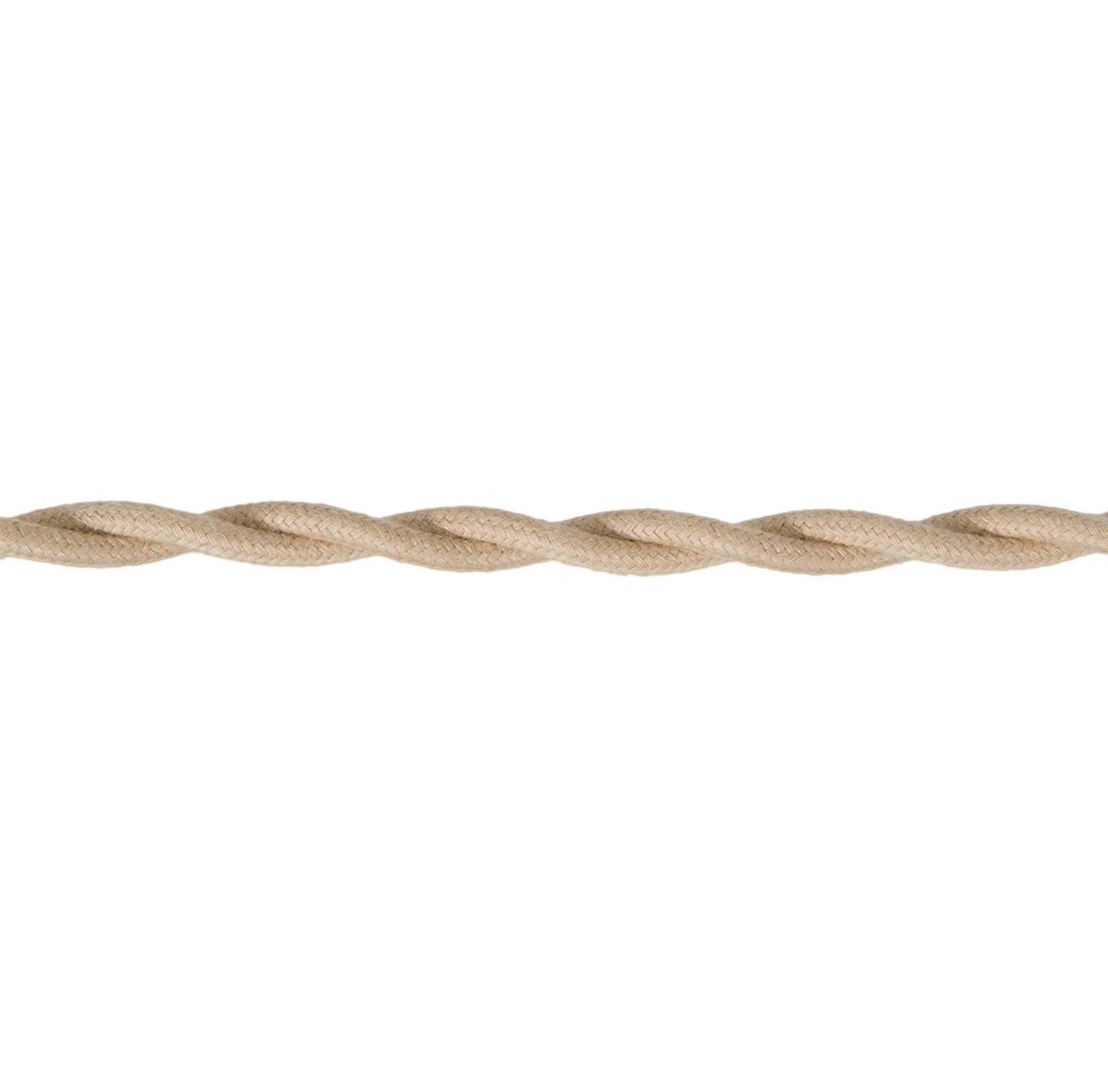 Tan Colored 18 Gauge 2-Wire Cotton Covered Twisted Pair Lamp Cord, Choice of Length (46662T)