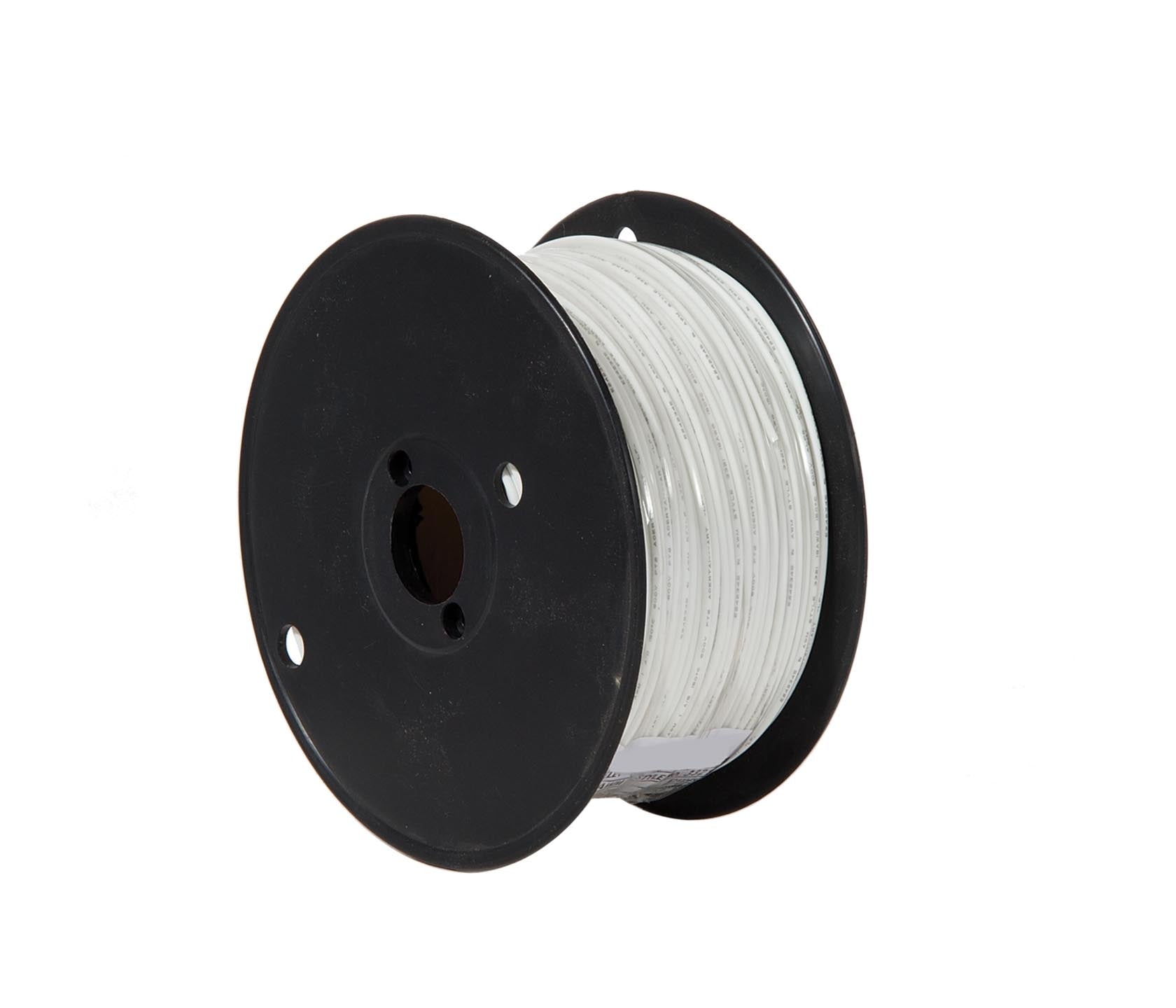 Super Thin 18 AWG Single Strand Wire Spool, Choice of White or Black (46665B)