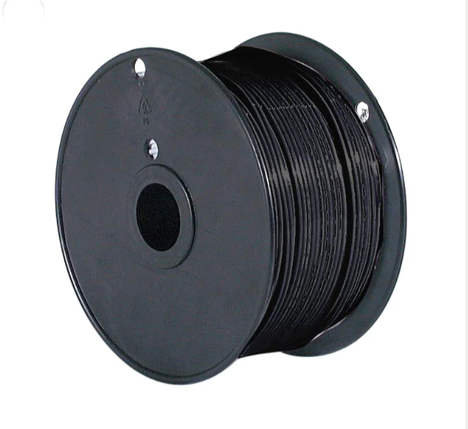SINGLE WIRE, Black Color, Stranded Plastic Insulated Cord, Type AWM, 250 Ft. Spool or By-The-Foot (46682)