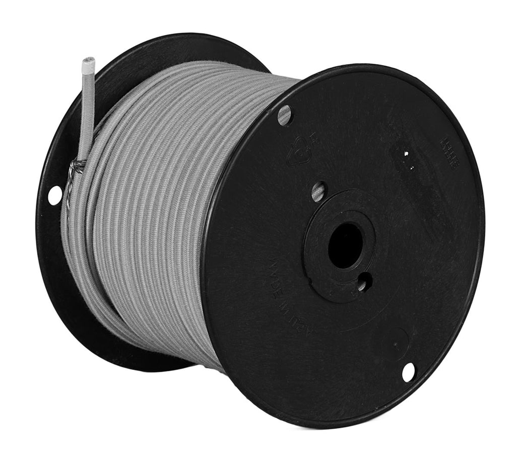2 Conductor 18 Gauge Gray COTTON Covered Parallel Lamp Cord 2-Wire, Choice of Length (46695)
