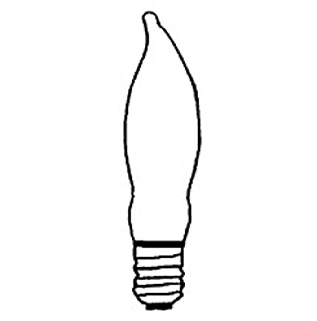 7 Watt, CA-5 Flame Twist Bulb, Choice of Clear or Frosted, Candelabra Base (E12) (47004)