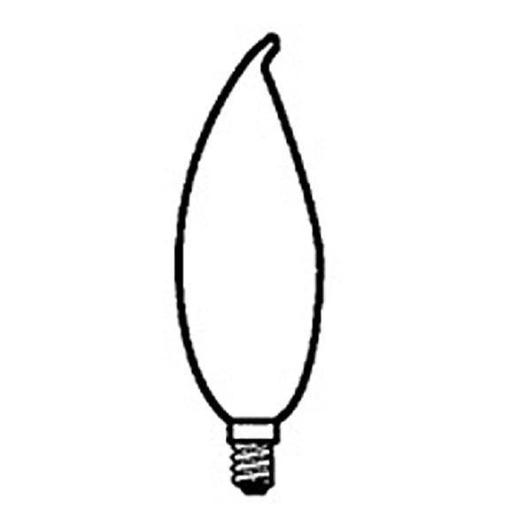 15 or 25 Watt CF, Clear Flame Tip Bulb (E12) (47010)