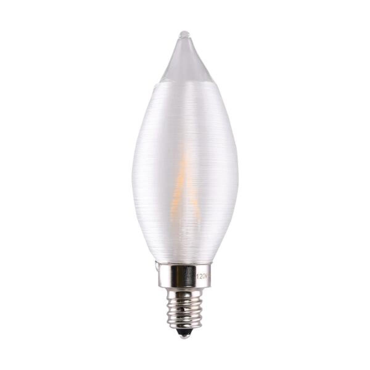 Satin Clear 40-Watt Equivalent LED Spun-Glow Light Bulb Candelabra E-12 Base CA11 Dimmable (47098LED)