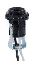E12 Candelabra Socket With External Threads, Ring, Hickey, & 12" Leads (47626)