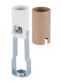 E12, High heat, Keyless porcelain candelabra socket, with 1/8F base, 3" ht. (47631)
