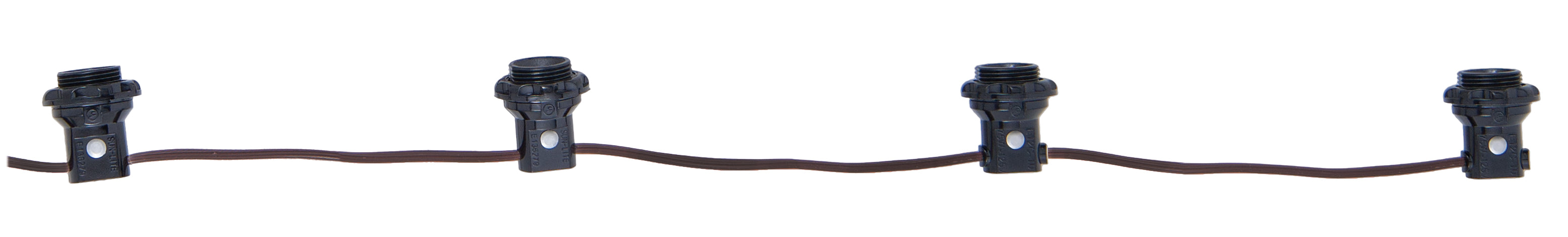 4-Light E12 Candelabra Socket Harness Set Each With Phenolic Ring & 18/2 Wire Leads (47640)