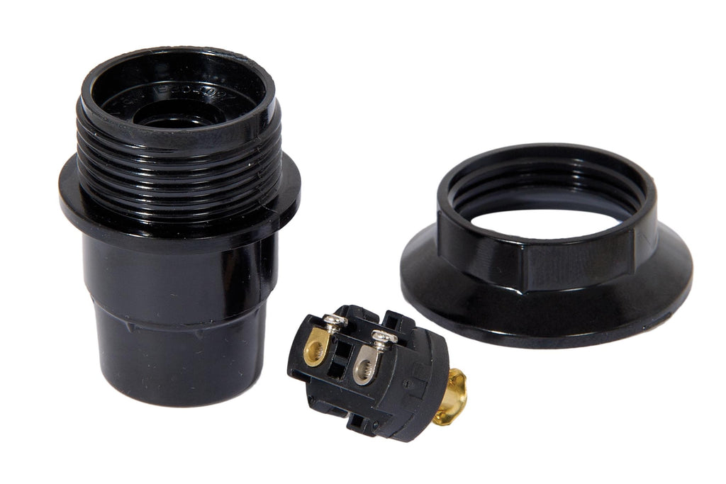 Euro Style Candelabra Phenolic 4 Piece Socket One Half Uno Thread with Ring and Shoulder (47647)