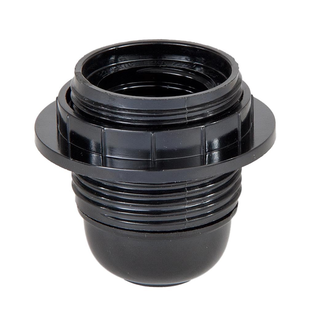 Keyless 4 Piece Threaded Phenolic E26 Socket with Captive Ring (47664)