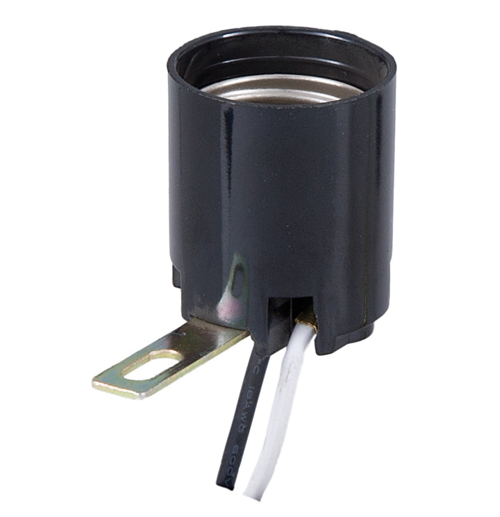Medium Base Lamp Socket With Side Mounted Bracket and 7" Wire Leads (47696)