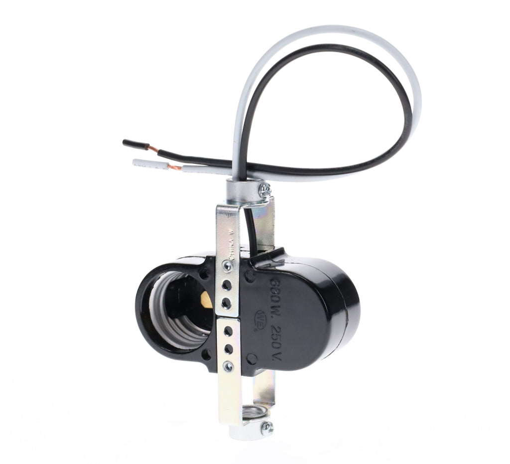 3-1/2" Tall Double Edison Base Socket (E26), 8" Leads, 1/8IP (47701)